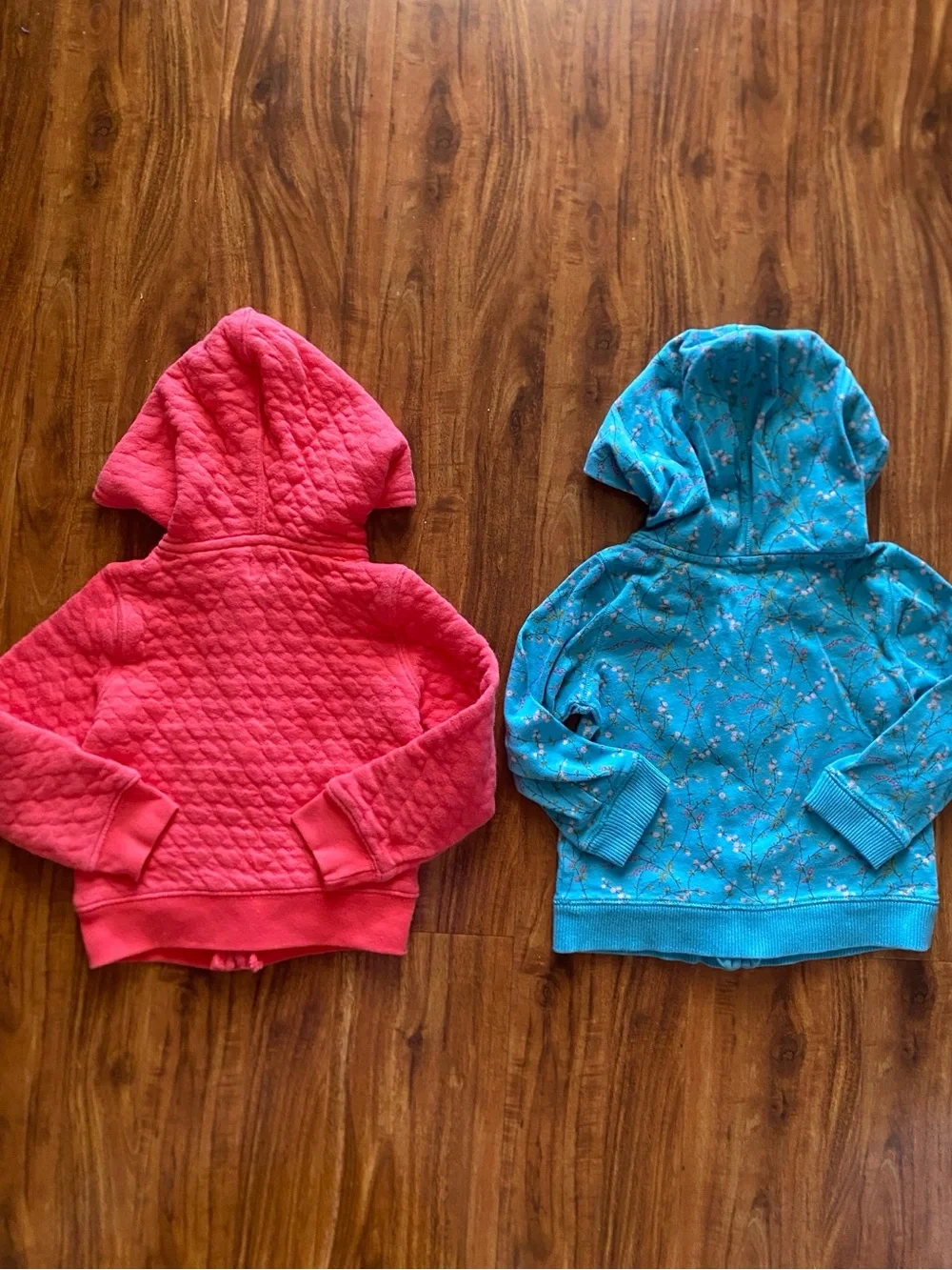 GAP Toddler Girls Watermelon + Blue Floral Hooded Zip Up Sweatshirts Size 2T